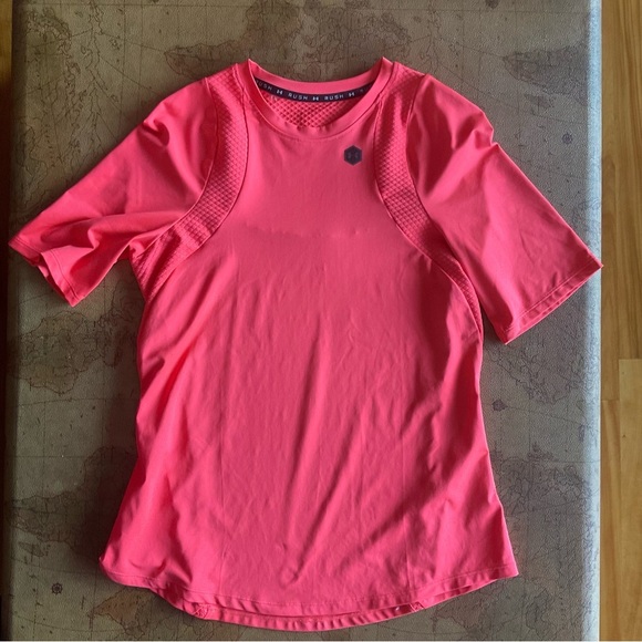 UNDER ARMOUR RUSH, size medium, compression training t-shirt, Beta red - Picture 2 of 4